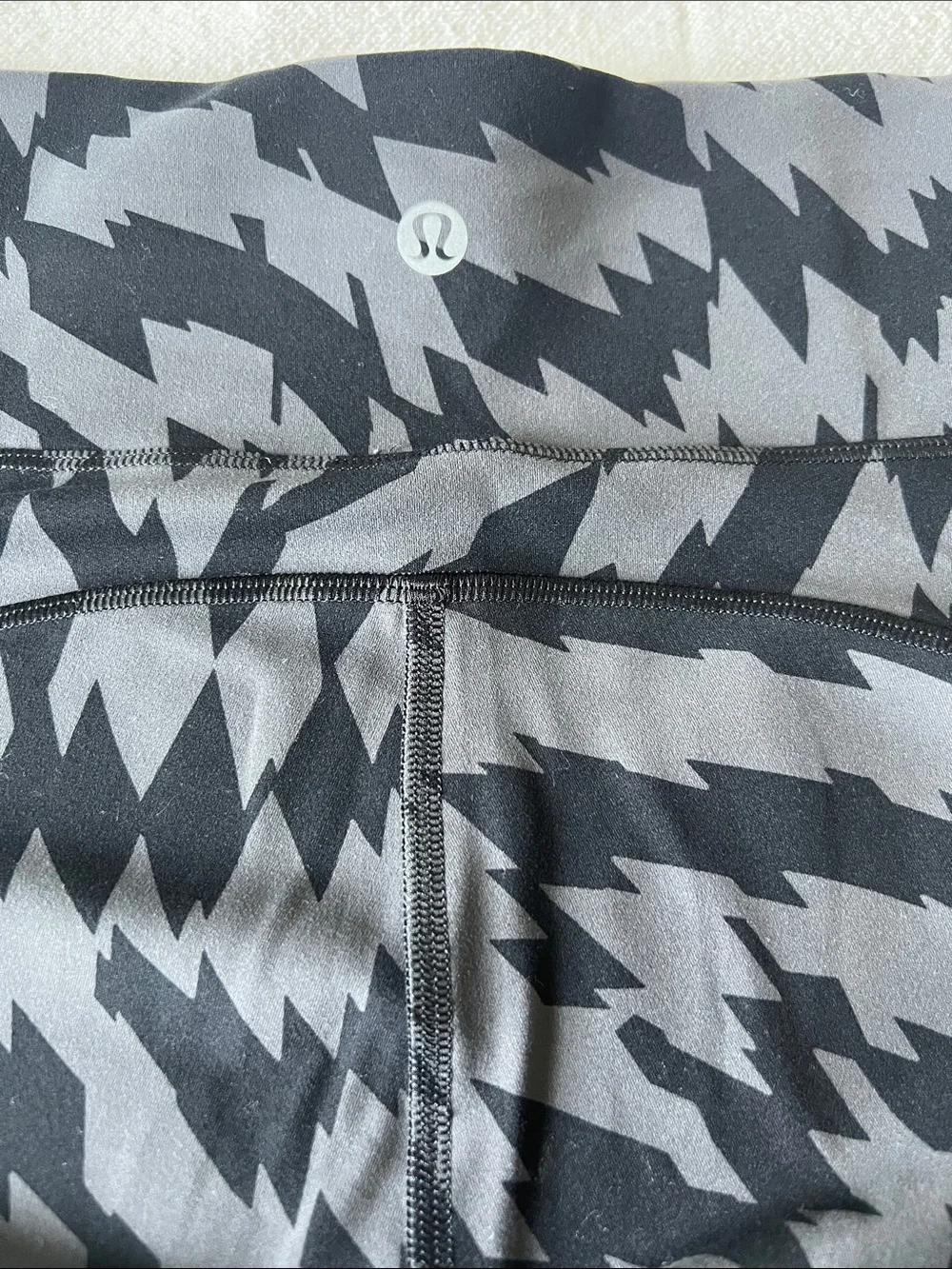Lululemon athletica Black & Gray Zigzag Pattern Leggings